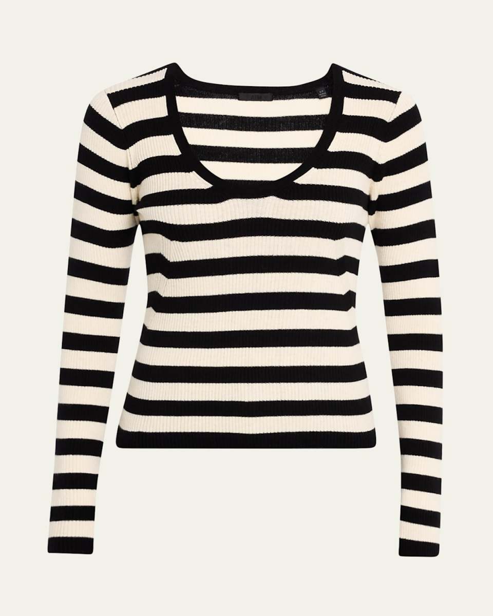 Striped Wool Long-Sleeve Sweater